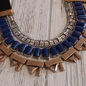 Stella & Dot Natalie reversible statement Collar Bib necklace Geometric adj.